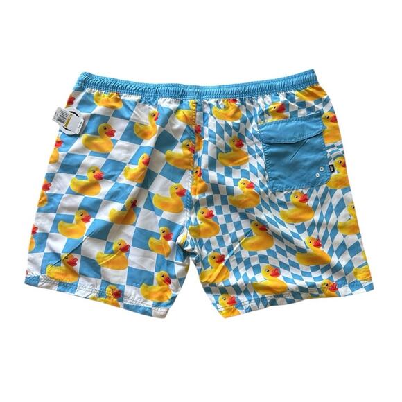 Neff Men's Checkered Ducky Blue and Yellow Board Shorts Swimwear NEW 4XL - Picture 4 of 6